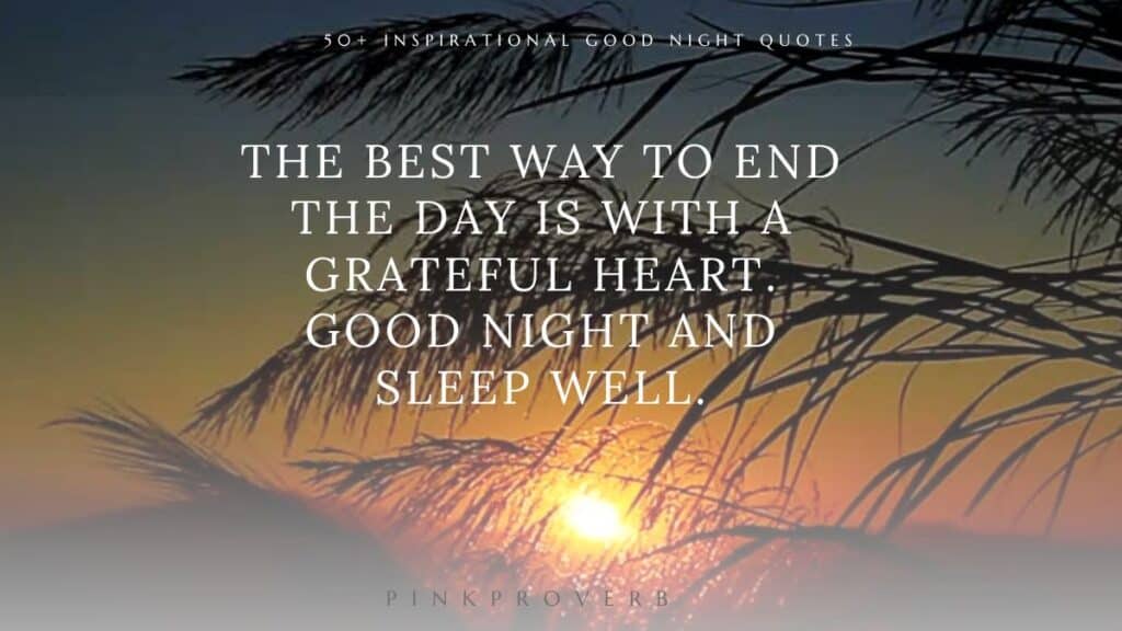 The best way to end a day_Inspirational Good Night Quotes_pink proverb